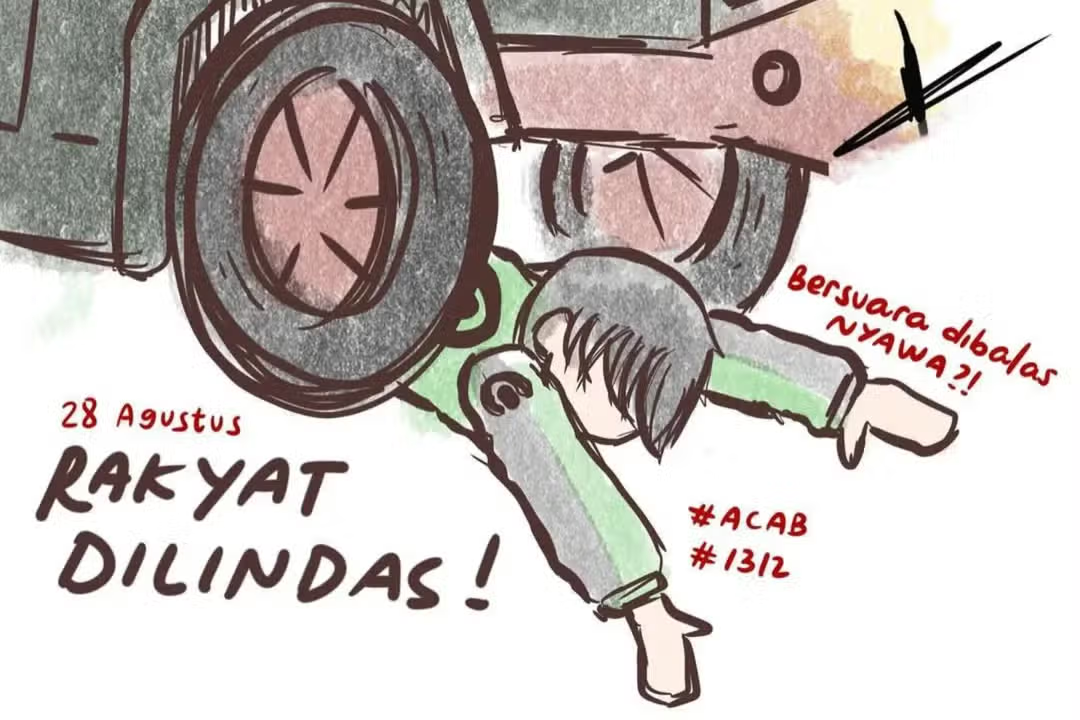 Aparat melindas polisi ilustrasi (instagram.com/mentahanvideoig)